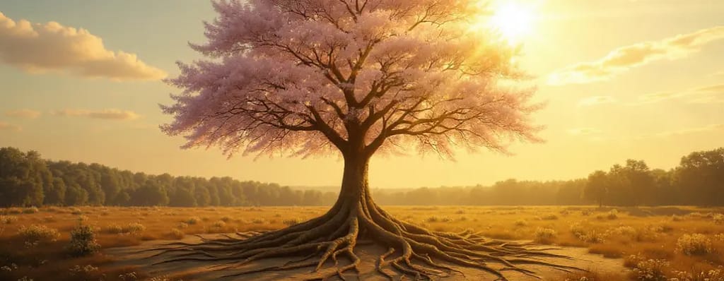 Grande árvore representando relacionamento com Deus encravado em ti.