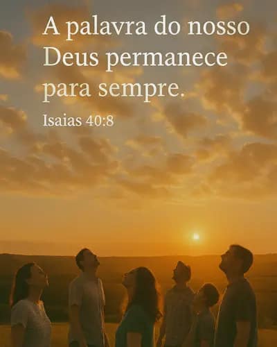 A Palavra de Deus permanece para Sempre, pessoas reunidas olhando para o Céu com temor nos coraçoes, poi a palvra Dele é fiel.